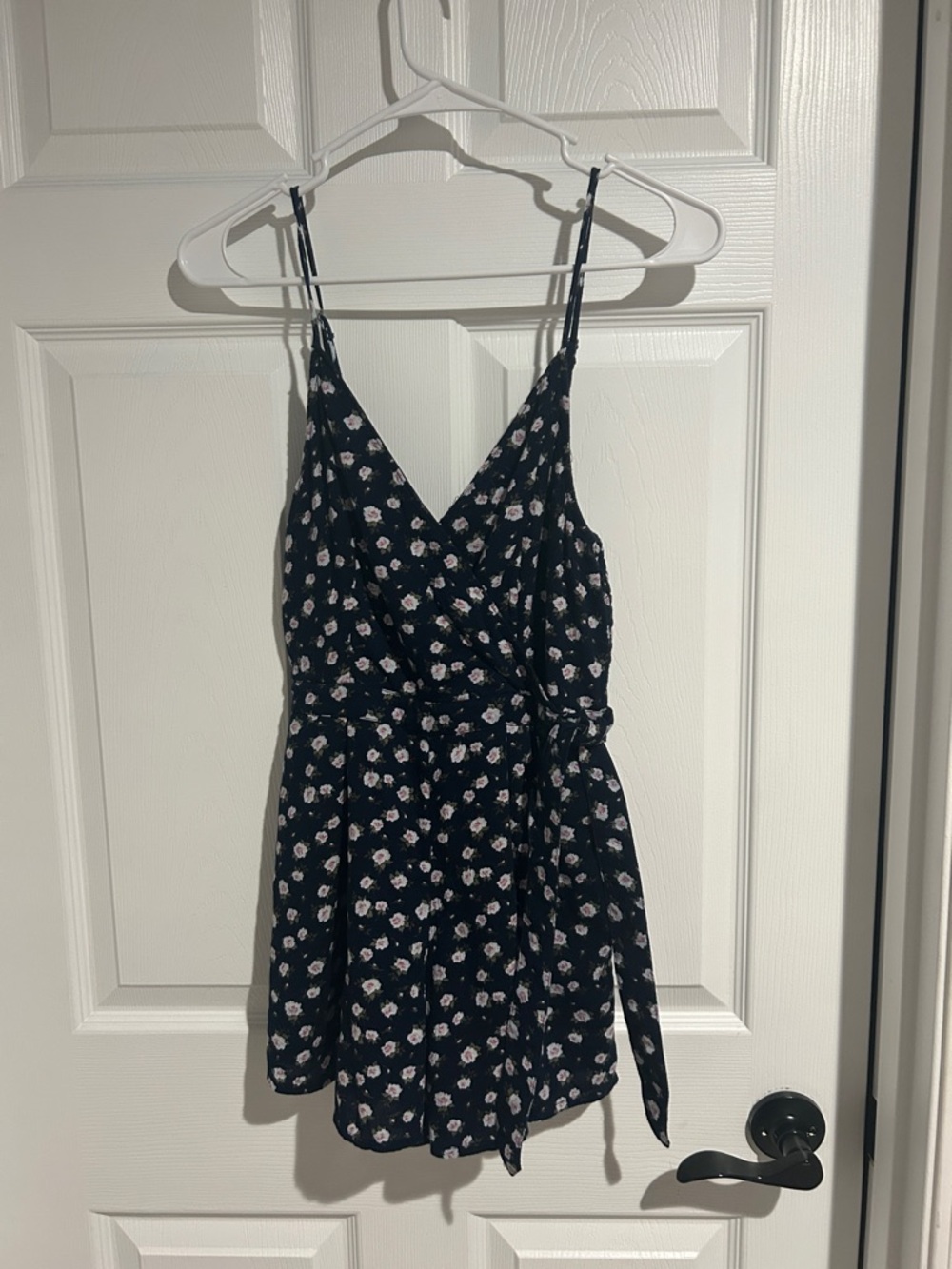 Abercrombie & Fitch Navy Floral Wrap Romper